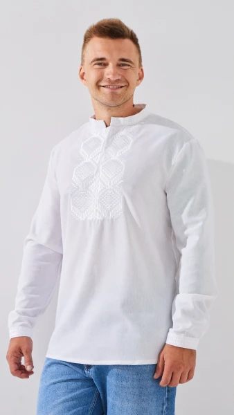 Сорочка вишиванка чоловіча LAWA E-MB02301 S Білий  Фото №0