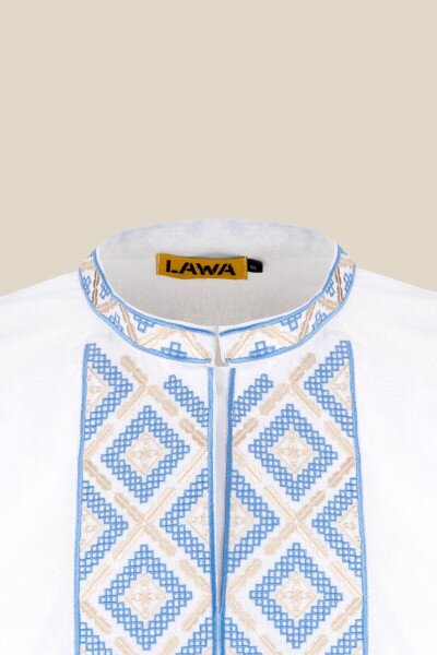 Купить Рубашка вышиванка мужская LAWA E-MB02302 XL Белый Артикул: 2000999169687 Фото №2