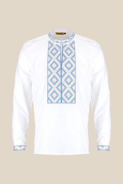 Купить Рубашка вышиванка мужская LAWA E-MB02302 XL Белый Артикул: 2000999169687 Фото №1