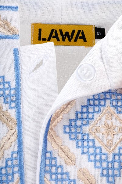 Купить Рубашка вышиванка мужская LAWA E-MB02302 XL Белый Артикул: 2000999169687 Фото №3