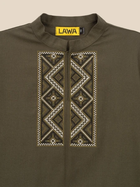 Купити Сорочка вишиванка для хлопчика LAWA E-BB02302 134 см Хакі Артикул: 2000999664564 Фото №6