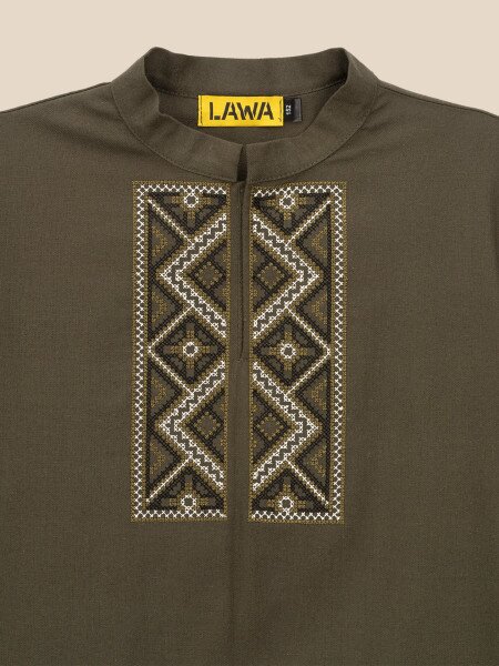 Купить Рубашка вышиванка для мальчика LAWA E-BB02302 140 см Хаки Артикул: 2000999576119 Фото №8