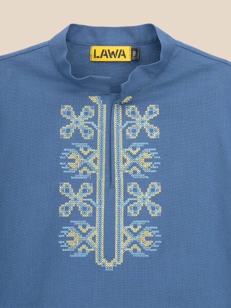 Купити Сорочка вишиванка для хлопчика LAWA E-BB02303 140 см Синій Артикул: 2000999595394 Фото №7