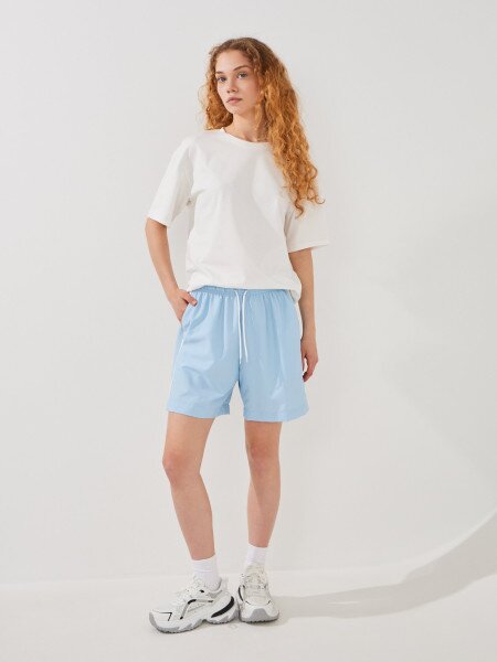 Купить Шорты плащевка однотонные женские LAWA WTC02505 S Светло-голубой Артикул: 2000999610578 Фото №2