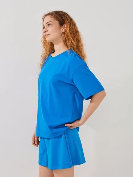Купить Шорты трикотажные однотонные женские LAWA WBC02410 XL Синий Артикул: 2000999613814 Фото №3