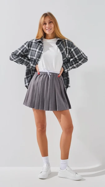 Купить Юбка классика однотонная женская LAWA WTC02454 XL Серый Артикул: 2888000018526 Фото №2