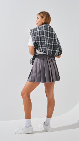 Купить Юбка классика однотонная женская LAWA WTC02454 XS Серый Артикул: 2888000018496 Фото №3