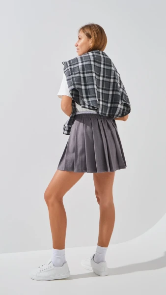 Купить Юбка классика однотонная женская LAWA WTC02454 XL Серый Артикул: 2888000018526 Фото №3