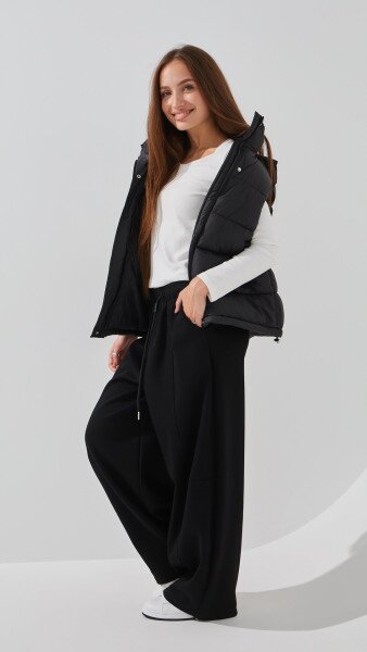 Купити Спортивні штани Baggy однотонні жіночі K.K 601 S Чорний Артикул: 2000991054271 Фото №3