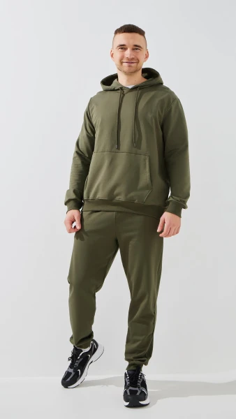 Купить Спортивные штаны однотонные мужские GENUA G01225-0002 L Хаки Артикул: 2000999473968 Фото №2