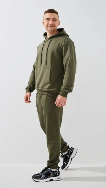 Купить Спортивные штаны однотонные мужские GENUA G01225-0002 L Хаки Артикул: 2000999473968 Фото №3