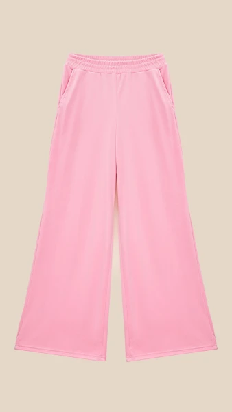 Купить Спортивные штаны палаццо однотонные женские LAWA K-WBC02304 XL Розовый Артикул: 2000999447525 Фото №7