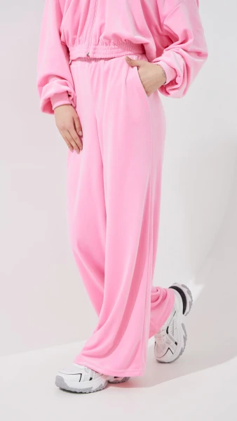 Купить Спортивные штаны палаццо однотонные женские LAWA K-WBC02304 XL Розовый Артикул: 2000999447525 Фото №4