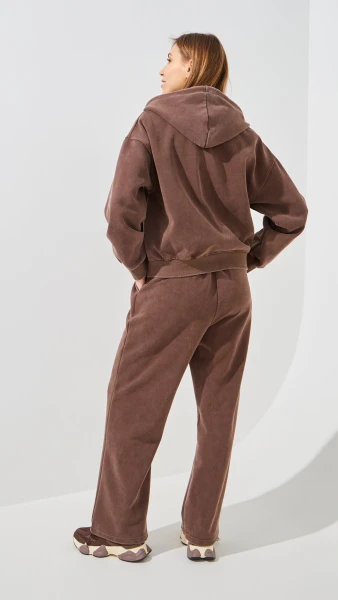 Купить Спортивный костюм палаццо однотонный женский GENUA 6656 2XL Коричневый Артикул: 2000999407192 Фото №7
