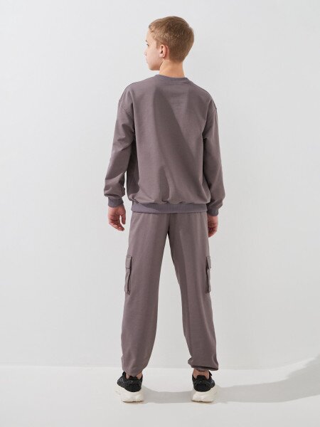 Купить Спортивный костюм свитшот+штаны для мальчика LAWA P-BB02338 146 см Коричневый-графитовый Артикул: 2000999531286 Фото №5