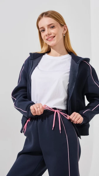 Купити Спортивний костюм толстовка+штани з принтом для дівчинки LAWA P-GT02302 164 см Графітовий Артикул: 2000999394249 Фото №5
