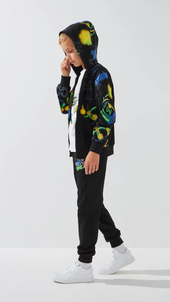 Купити Спортивний костюм толстовка+штани+футболка для хлопчика Неслухнянки HKD-254 98 см Чорно-жовтий Артикул: 2000999268441 Фото №2