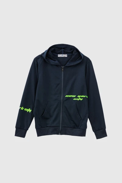 Спортивный костюм (кофта+штаны) для мальчика XHZ-0599 146 см Темно-синий с салатовым (2000990733054D)  Фото №7