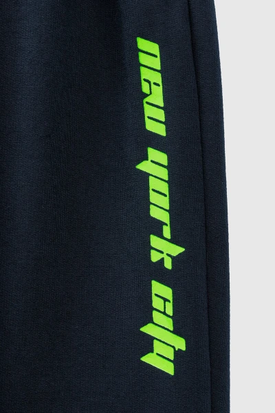 Спортивный костюм (кофта+штаны) для мальчика XHZ-0599 146 см Темно-синий с салатовым (2000990733054D)  Фото №14