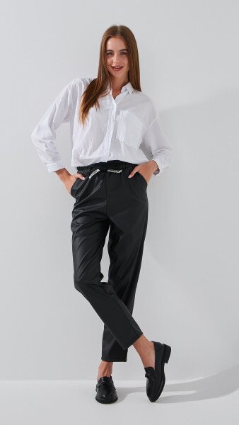 Купить Брюки однотонные женские SL 084 42 Черный Артикул: 2000999214509 Фото №1