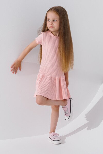 Купить Платье однотонное для девочки Ecrin 5375 110 см Пудровый (2000990475619S) Артикул: 2000990475619 Фото №1