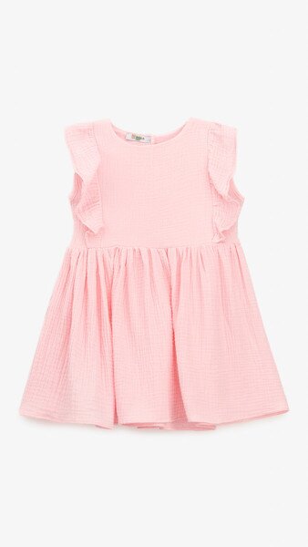 Купить Платье однотонное для девочки Aura Style 5006-1 104 см Розовый Артикул: 2000999546778 Фото №6
