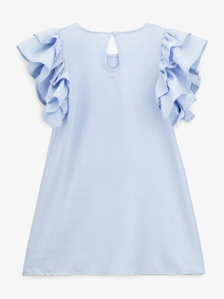 Купити Сукня однотонна для дівчинки Aura Style 5009 116 см Блакитний Артикул: 2000999566493 Фото №8