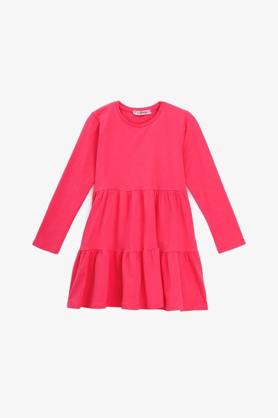 Купить Платье однотонное для девочки Aura Style 727-1 128 см Малиновый Артикул: 2000990944542 Фото №1