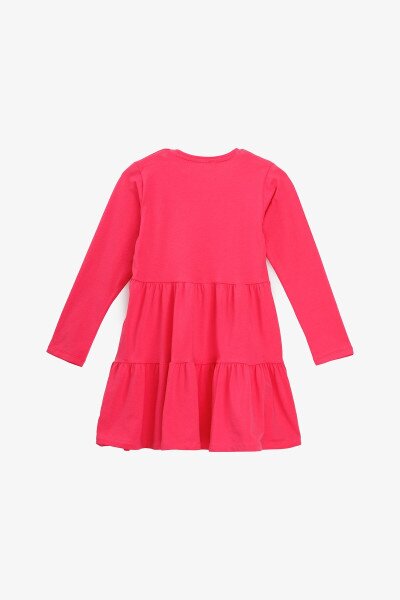 Купить Платье однотонное для девочки Aura Style 727-1 128 см Малиновый Артикул: 2000990944542 Фото №4