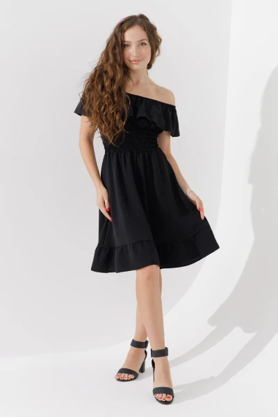 Купити Сукня однотонна жіноча 2424 XS Чорний Артикул: 2000990649805 Фото №1