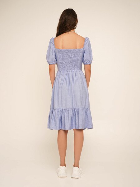 Купити Сукня однотонна жіноча LAWA WTC02382 XS Блакитний Артикул: 2000990648730 Фото №4