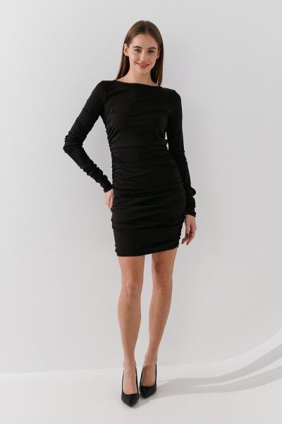 Купить Платье однотонное женское LAWA WTC02427 XS Черный Артикул: 2000990927415 Фото №2