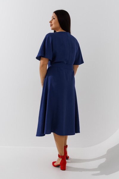 Купити Сукня однотонна жіноча On me 733 XL Синій Артикул: 2000990978097 Фото №4