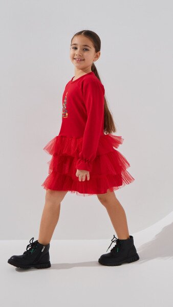 Купить Платье праздничное с принтом для девочки Aura Style 1083 92 см Красный Артикул: 2000999330896 Фото №5