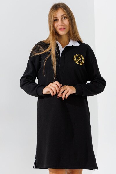 Купить Платье с принтом женское LAWA E-WT02301 XS Черный Артикул: 2000990806635 Фото №1
