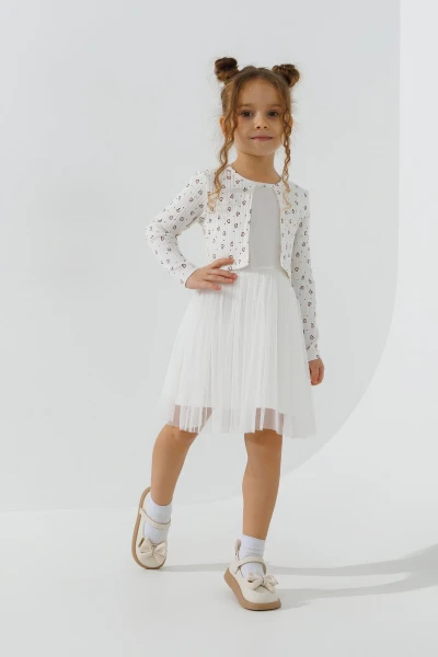Сукня з візерунком для дівчинки Pop Fashion 7582 98 см Молочний  Фото №2