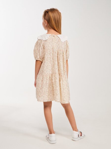 Купить Платье с узором для девочки Aura Style 5011 92 см Бежевый Артикул: 2000999566639 Фото №3