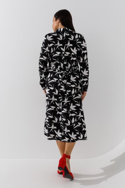 Купить Платье с узором женское On me 2404-1 L Черный Артикул: 2000990923141 Фото №4