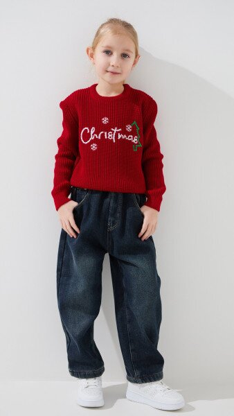 Купить Свитер с принтом для девочки Erceylan LN2504 Christmas 92 см Красный Артикул: 2000999324291 Фото №2