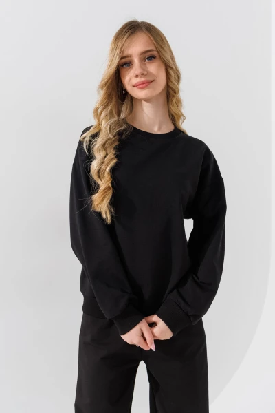 Світшот однотонний унісекс First Kids 0070 158 см Чорний  Фото №7