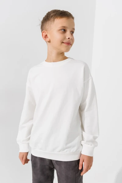 Світшот однотонний унісекс First Kids 0070 158 см Молочний  Фото №2