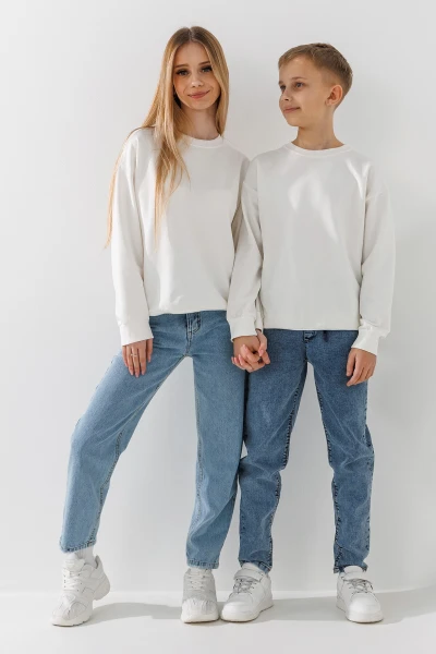 Світшот однотонний унісекс First Kids 0070 158 см Молочний  Фото №0