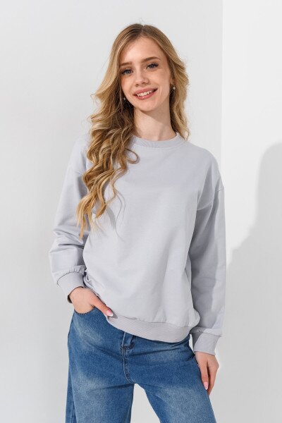 Купити Світшот однотонний для хлопчика First Kids 0070 146 см Світло-сірий Артикул: 2000990952653 Фото №9