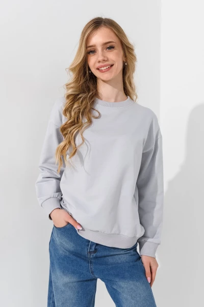 Світшот однотонний для хлопчика First Kids 0070 158 см Світло-сірий  Фото №8
