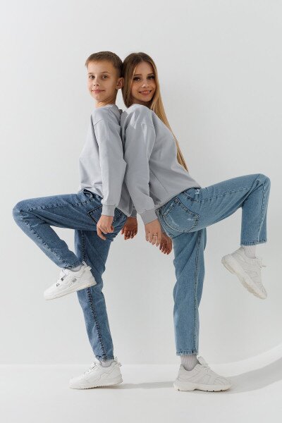 Купити Світшот однотонний для хлопчика First Kids 0070 146 см Світло-сірий Артикул: 2000990952653 Фото №1