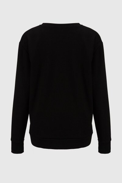 Купить Свитшот однотонный женский 242124-K XL Черный (2000990661975D) Артикул: 2000990661975 Фото №9