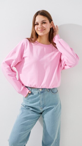 Купить Свитшот однотонный женский LAWA WBC02460 XS Розовый Артикул: 2000999539633 Фото №3