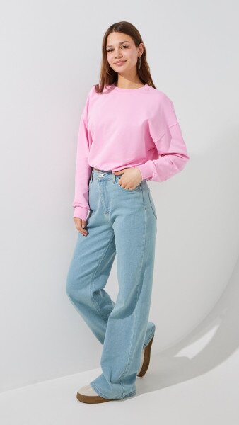 Купить Свитшот однотонный женский LAWA WBC02460 XS Розовый Артикул: 2000999539633 Фото №4