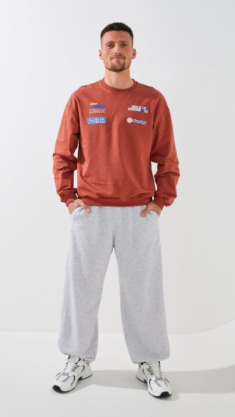 Купить Свитшот с принтом мужской LAWA P-MB02371 S Терракотовый Артикул: 2000999547546 Фото №2