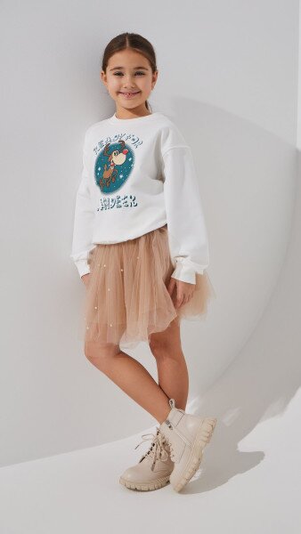 Купити Світшот з принтом дитячий Aura Style 1092 116 см Молочний Артикул: 2000999328411 Фото №2